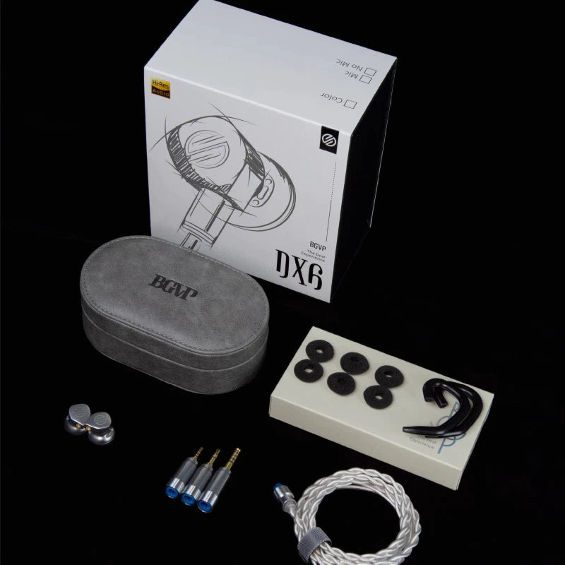 BGVP DX6 In-Ear Monitor MMCX Bass Metalen Oortelefoon Platte Kop Stekker Earbud