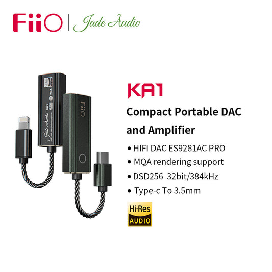 FiiO/JadeAudio KA1 MQA TypeC to 3.5mm Dongle USB DAC