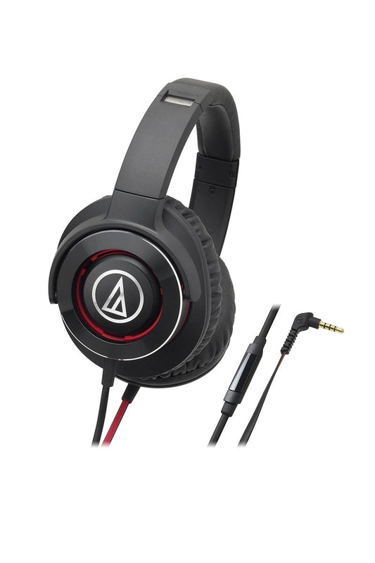 Audio-Technica - ATH-WS770iS Black / Red Solid Bass Headphones (OPEN BOX)